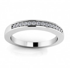 0.45 ct Ladies Round Cut Diamond Eternity Wedding Band Ring (Color G Clarity SI-1) in 14 Kt White Gold