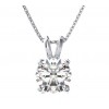 0.46 Ct Round Cut Diamond Solitaire Pendant ( Color G Clarity SI-1) in 14 Kt White Gold