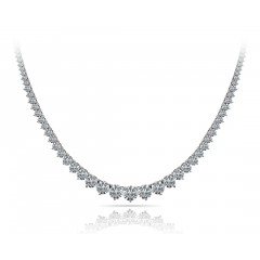 11.00 ct Ladies Graduated Round Cut Diamond Necklace 