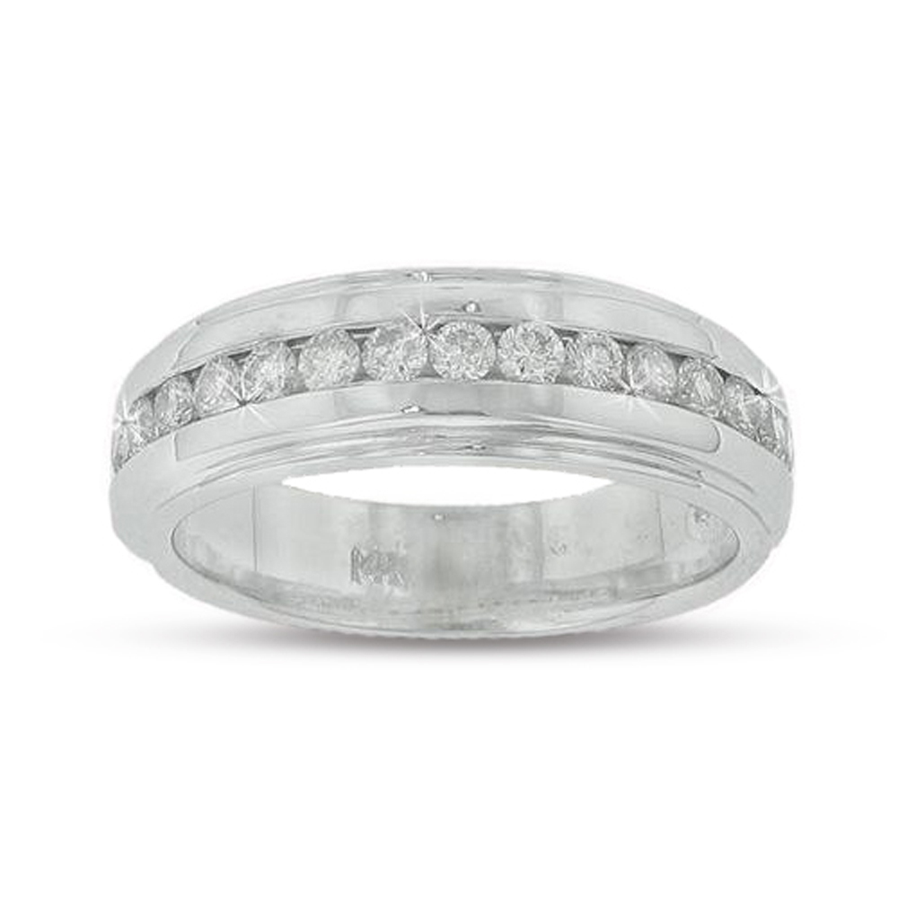 0.90CT Men's Round Cut Diamond Rings Wedding Bands G/SI1