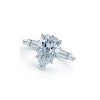 1.25 Ct Pear And Baguette Cut Diamond Engagement Ring G/Si1 14 Kt White Gold