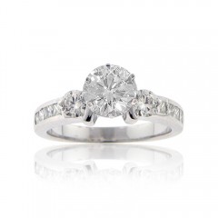 2.18ct Round Princess Cut Diamonds Engagement Rings 14k