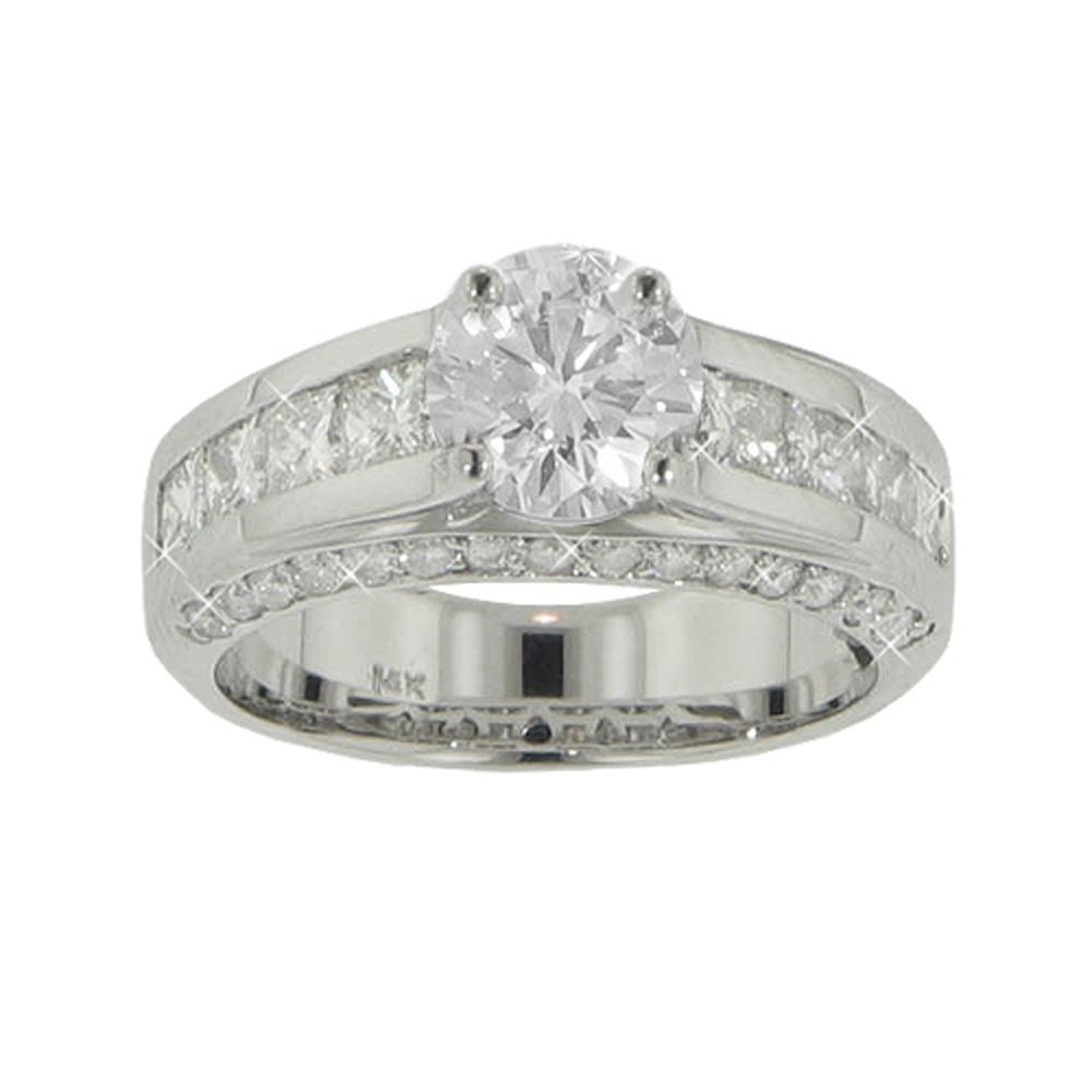 2.97ct Princess Round Cut Diamonds Engagements Ring Gal