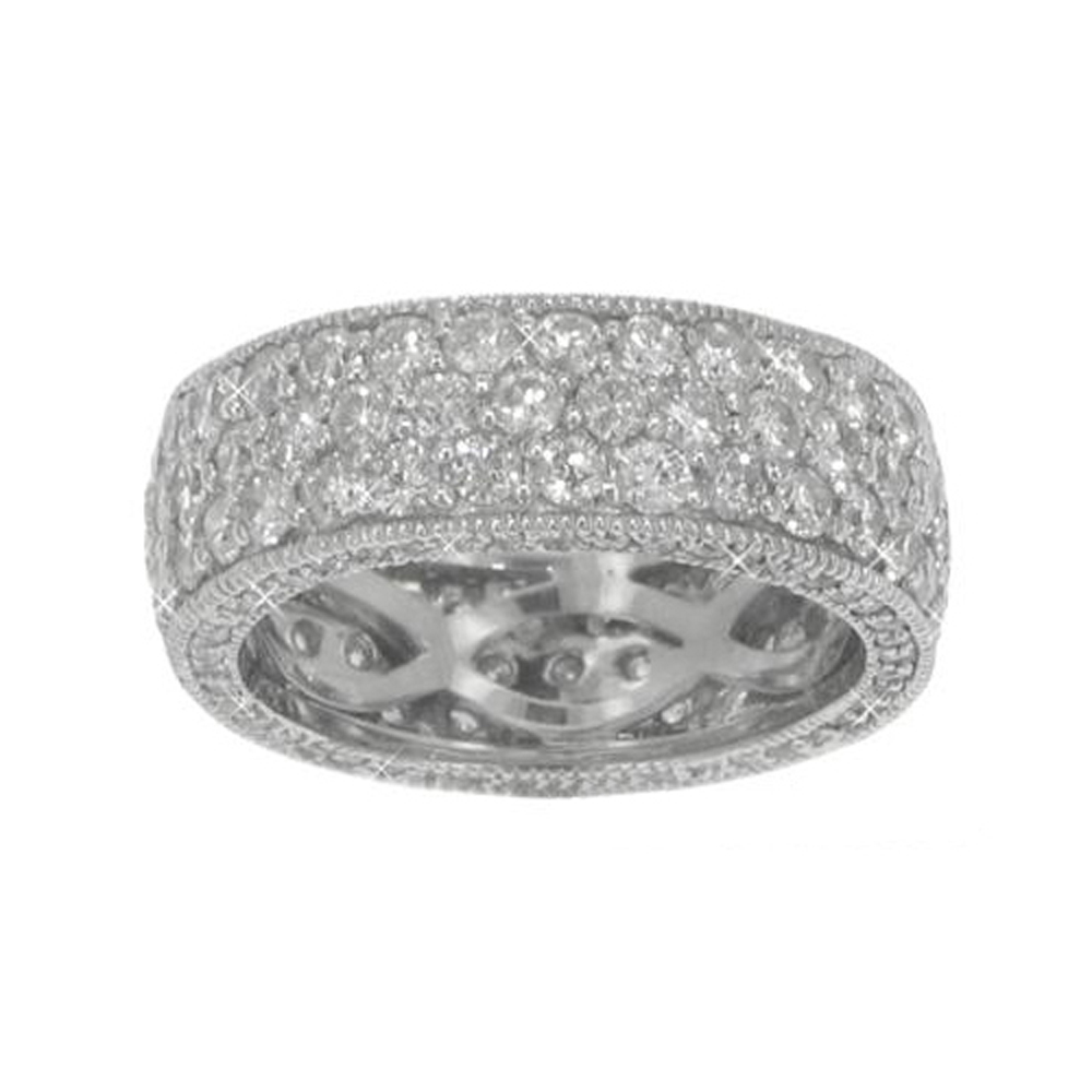 5.25ct Round Cut Diamonds Eternity Wedding Bands Rings