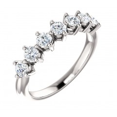 1.05 ct Ladies Round Cut Eternity Diamond Ring (Color G Clarity SI-1) in 14 kt White Gold