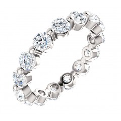 2.15 ct Ladies Round Cut Eternity Diamond Ring (Color G Clarity SI-1) in 14 kt White Gold