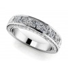 1.67 ct Ladies Round and Princess Cut Diamond Eternity Wedding Band Ring (Color G Clarity SI-1) in 14 Kt White Gold