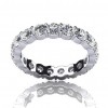 3.10 ct Ladies Round Cut Diamond Eternity Wedding Band Ring (Color G Clarity SI-1) in 14 Kt White Gold