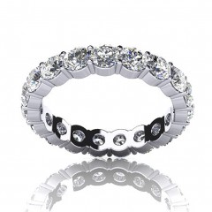 5.25 ct Ladies Round Cut Diamond Eternity Wedding Band Ring (Color G Clarity SI-1) in 14 Kt White Gold