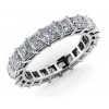 5.10 ct Ladies Princess Cut Diamond Eternity Wedding Band Ring (Color G Clarity SI-1) in 14 Kt White Gold