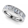 2.00 ct Ladies Baguette Cut Diamond Eternity Wedding Band Ring (Color G Clarity SI-1) in 14 Kt White Gold