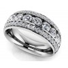 3.21 ct Ladies  Round Cut Diamond Eternity Wedding Band Ring (Color G Clarity SI-1) in 14 Kt White Gold