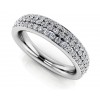 0.90 ct Ladies Round Cut Diamond Eternity Wedding Band Ring (Color G Clarity SI-1) in 14 Kt White Gold