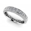 5.07 ct Ladies  Princess and Round Cut Diamond Eternity Wedding Band Ring (Color G Clarity SI-1) in 14 Kt White Gold