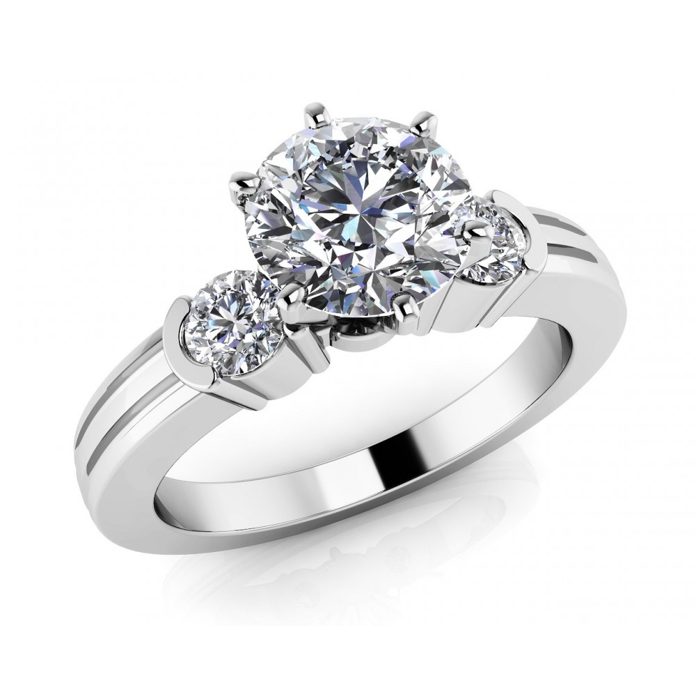 1.22 ct Ladies Round Cut Diamond Solitaire Engagement Ring (Color G Clarity SI-1) in 14 kt White Gold