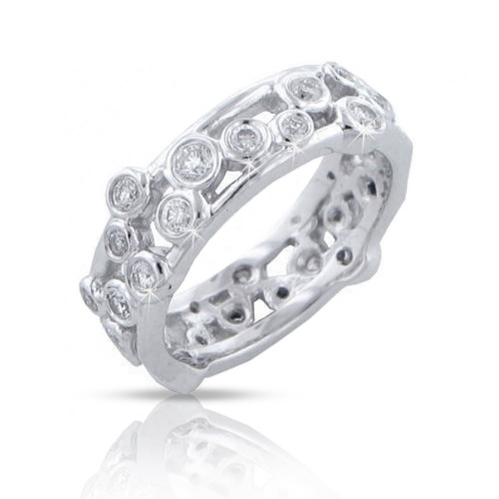 1.00 Ct Round Cut Diamonds Eternity Wedding Bands Rings