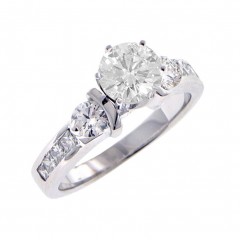 2.18ct Princess Cut Diamond Engagement Ring 14 Kt Gold