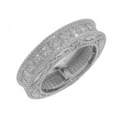 2.25ct Princess Cut Lady's Diamond Eternity Wedding Band Rings F/Vs2 New Design!
