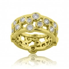 4.00CT Round Cut Diamonds Eternity Wedding Bands Rings