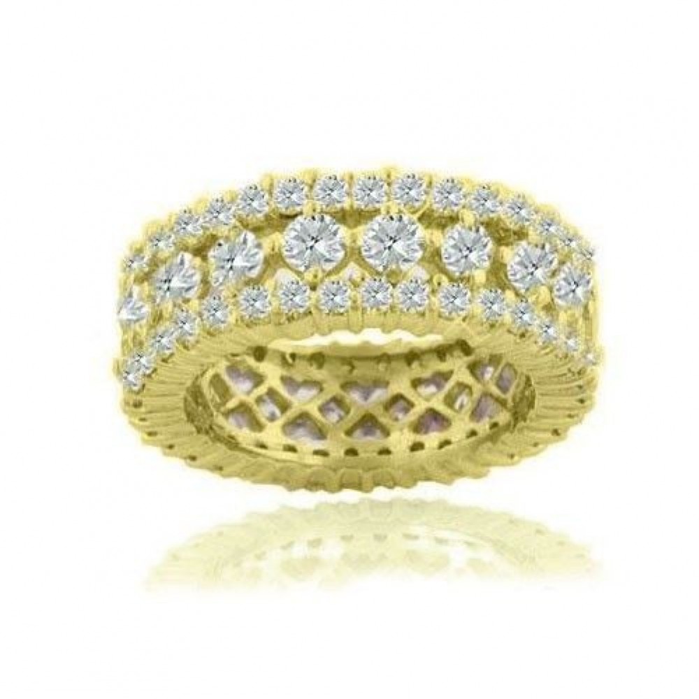 5.00 Ct Round Cut Diamonds Eternity Wedding Bands Rings