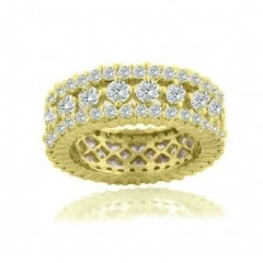 5.00 Ct Round Cut Diamonds Eternity Wedding Bands Rings