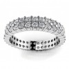 2.50 ct Ladies Round Cut Diamond Eternity Wedding Band Ring (Color G Clarity SI-1) in 14 Kt White Gold