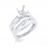 New 1.40CT Princess Cut Diamonds Engagement Ring Band Set G/SI1 14KT White Gold