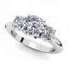 1.75  ct Ladies Round Cut 3 Stone Diamond Ring (Color G Clarity SI-1) in 14 kt White Gold