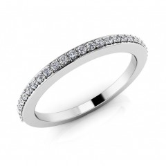 0.63 ct Ladies Round Cut Diamond Eternity Wedding Band Ring (Color G Clarity SI-1) in 14 Kt White Gold