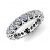 4.25 ct Ladies Round Cut Diamond Eternity Wedding Band Ring (Color G Clarity SI-1) in 14 Kt White Gold