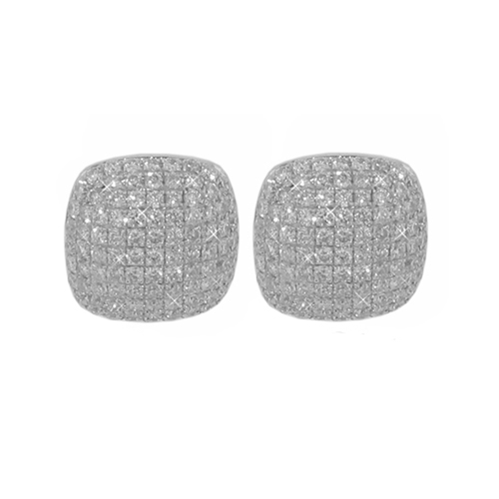 2.00ct Round Cut Micro Pave Set Diamonds Studs Earrings