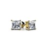 New 0.80 CT Lady's Princess Cut Diamond Stud Earrings 14 KT White Yellow Gold