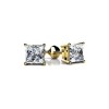 New 1.00 CT Lady's Princess Cut Diamond Stud Earrings 14KT 18KT Gold Platinum